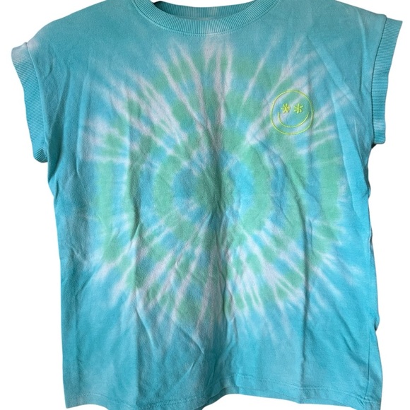 Cat & Jack Other - Cat & Jack Aqua and Lime Tie-Dye Tee